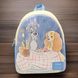 Loungefly Disney Lady And The Tramp Spaghetti Scene Mini Backpack‎ New